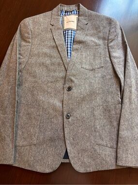 Ben Sherman Gray Tweed Sport Coat with Check Lining